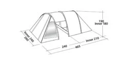 Easy Camp Galaxy 400 Rustic Green Tunneltent - 4 Personen -Winkel Voor Kampeerartikelen Voor Buiten 120391 galaxy 400 rustic green drawing perspective2