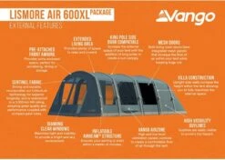 Vango Lismore Air 600XL Opblaasbare Tunneltent - 5 Persoons - Groen 27 Vango Lismore Air 600XL Opblaasbare Tunneltent - 5 Persoons - Groen -Winkel Voor Kampeerartikelen Voor Buiten 1900 1783 lismore air 600xl package 3