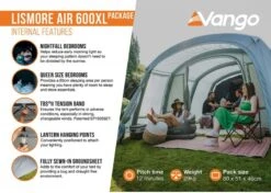 Vango Lismore Air 600XL Opblaasbare Tunneltent - 5 Persoons - Groen 26 Vango Lismore Air 600XL Opblaasbare Tunneltent - 5 Persoons - Groen -Winkel Voor Kampeerartikelen Voor Buiten 1900 1783 lismore air 600xl package 4