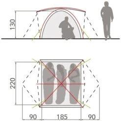 Vaude Campo Grande Koepeltent - 3-4 Persoons - Groen -Winkel Voor Kampeerartikelen Voor Buiten 1900 1883 14225 g 5