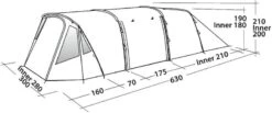 Easy Camp Palmdale 500 LUX Tunneltent - 5 Persoons -Winkel Voor Kampeerartikelen Voor Buiten 501 1200 120370 palmdale 500 lux drawing perspective2
