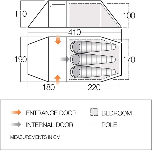 Vango Scafell 300+ Tunneltent - 3 Persoons 6 Vango Scafell 300+ Tunneltent - 3 Persoons - Afbeelding 6